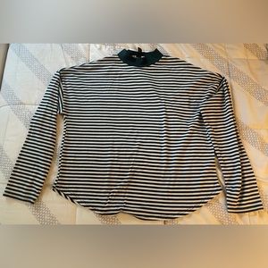 Green Stripped Long Sleeve Top